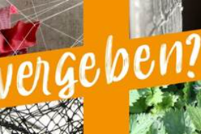 ein orangenes Kreuz mit der Aufschrift 'vergeben?'