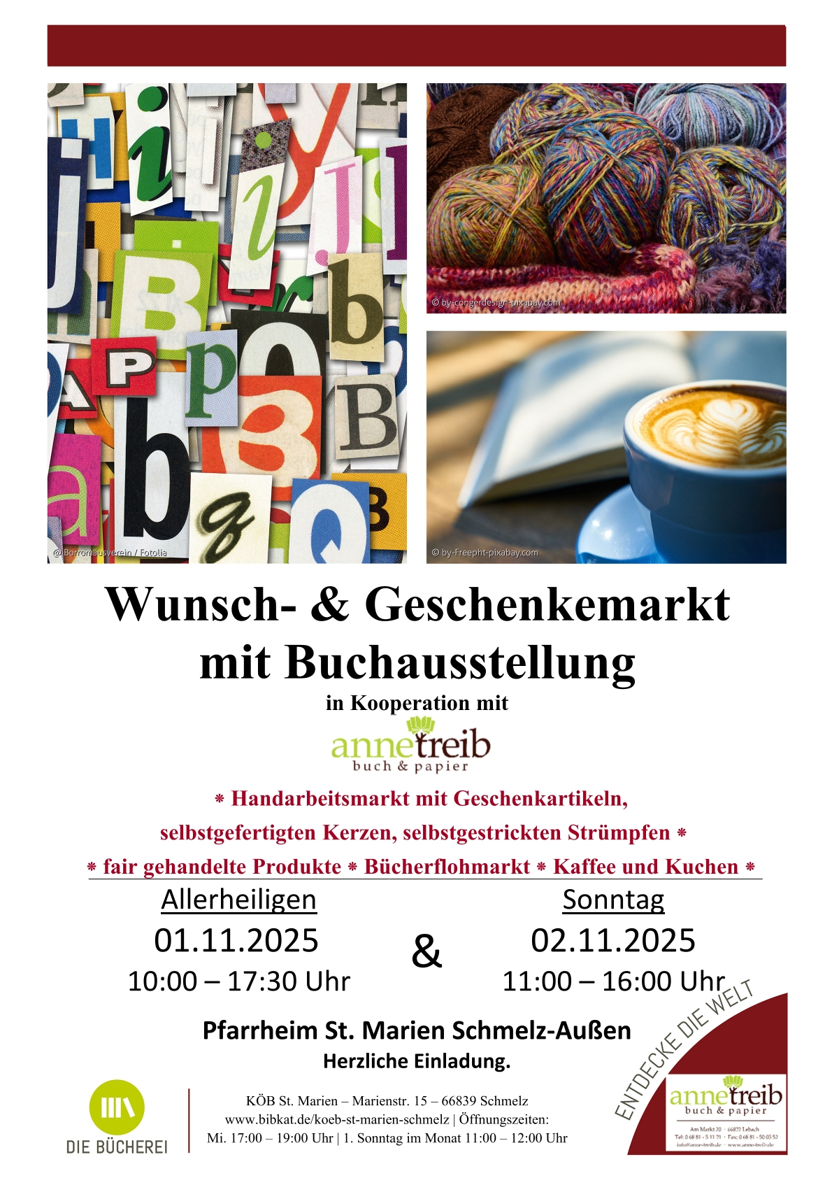 Plakat Wunsch- & Geschenkemarkt mit Buchausstellung2025