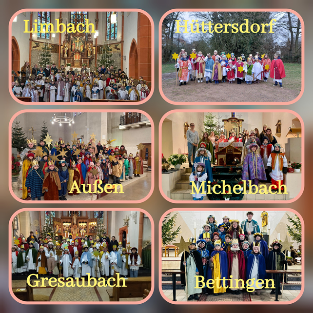 Alle Sternsinger der Pfarreiengemeinschaft Schmelz auf einen Blick