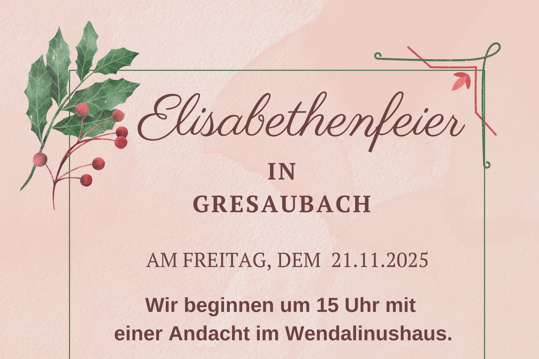 Einladung der kath. Frauengemeinschaft zur Elisabethenfeier