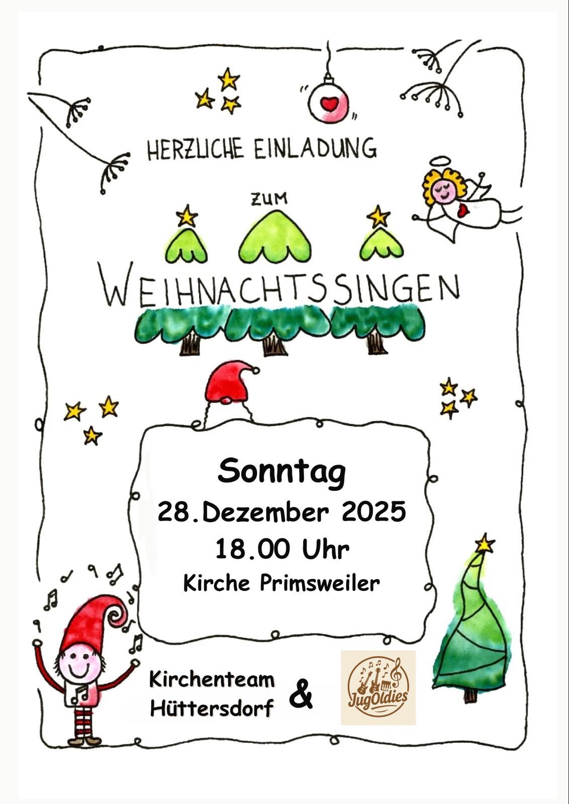 Einladung zum Weihnachtssingen