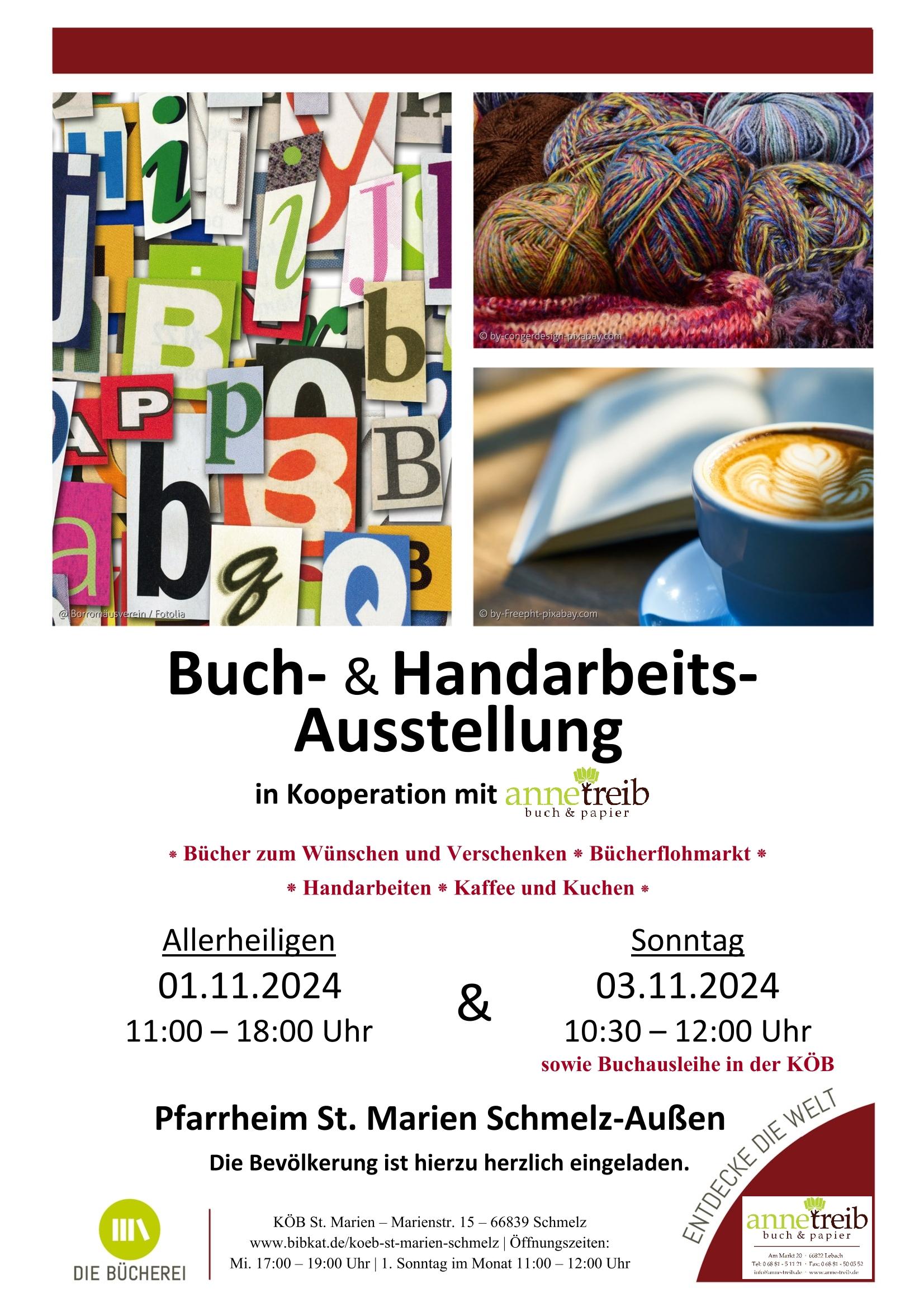 Buchausstellung Handarbeitsaustellung der Bücherei St. Marien Schmelz-Außen